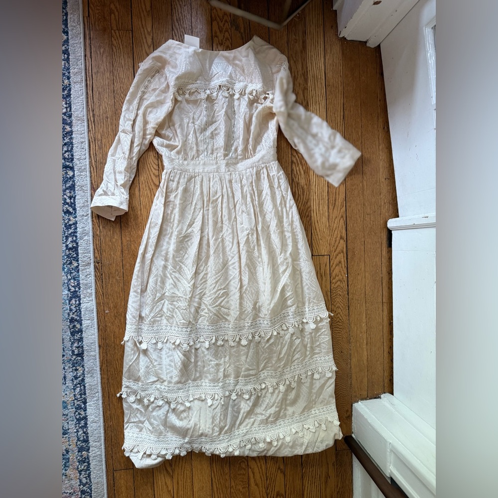 Sea New York Cream Silk / Cotton Dress - Size 2 - Picture 6 of 7